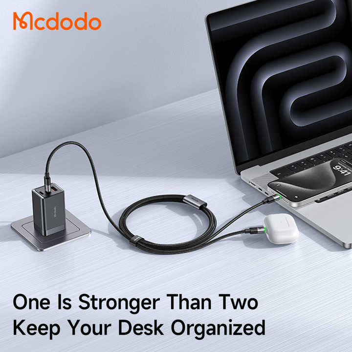 Mcdodo CA 674 2 in 1 Dual USB C 100W 5A Charging 1.5m 4