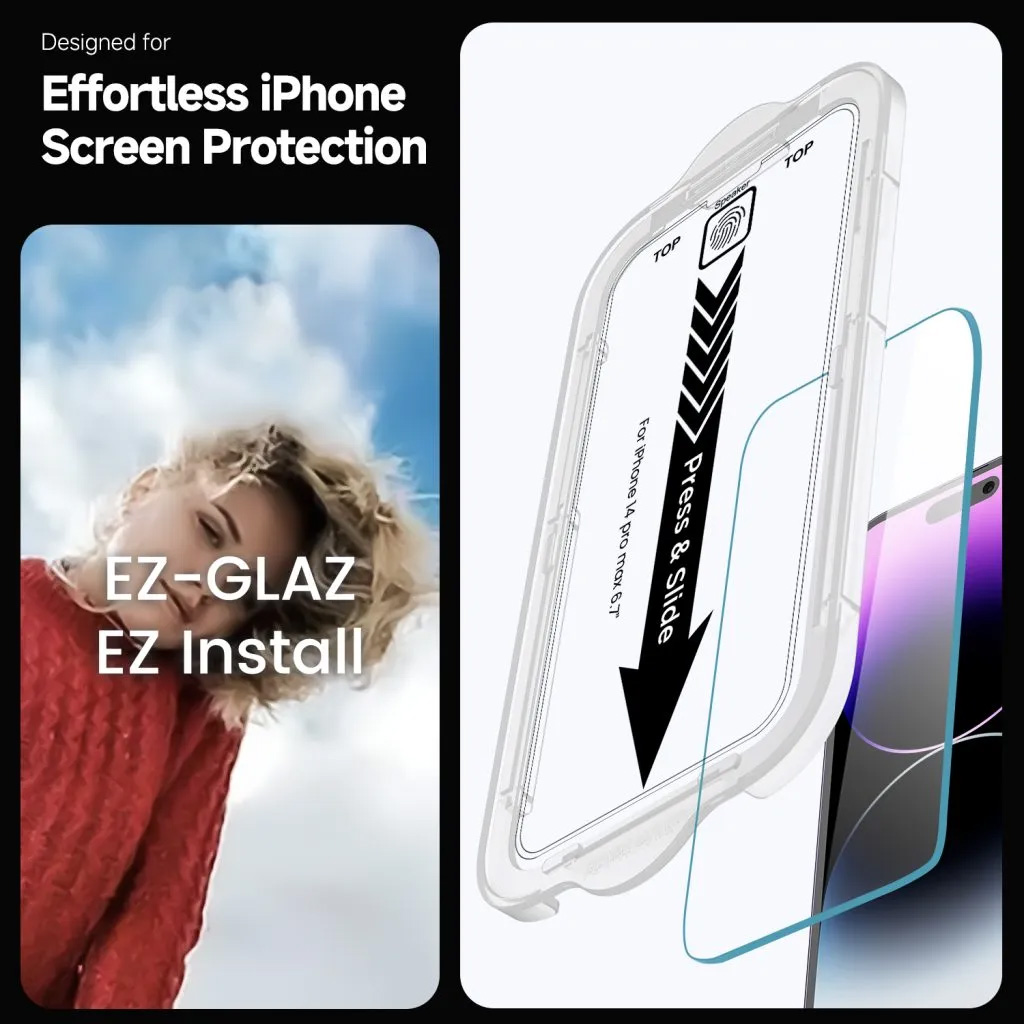 Mohave iPhone 16 / 16 Pro / 16 Pro Max EZ-FIT Anti-Blue HD Clear Screen Protector (2 Pack)