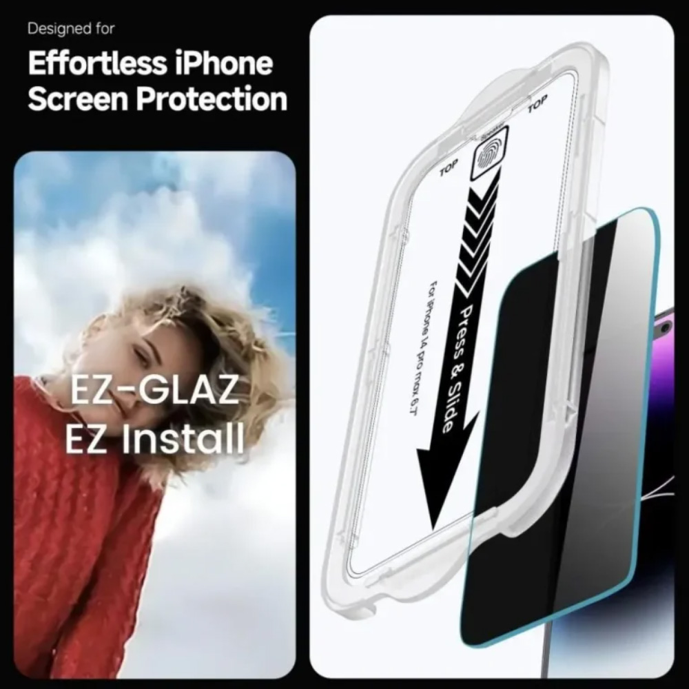 Mohave iPhone 16 / 16 Pro / 16 Pro Max EZ-FIT Powerful Privacy Screen Protector (2 Pack)