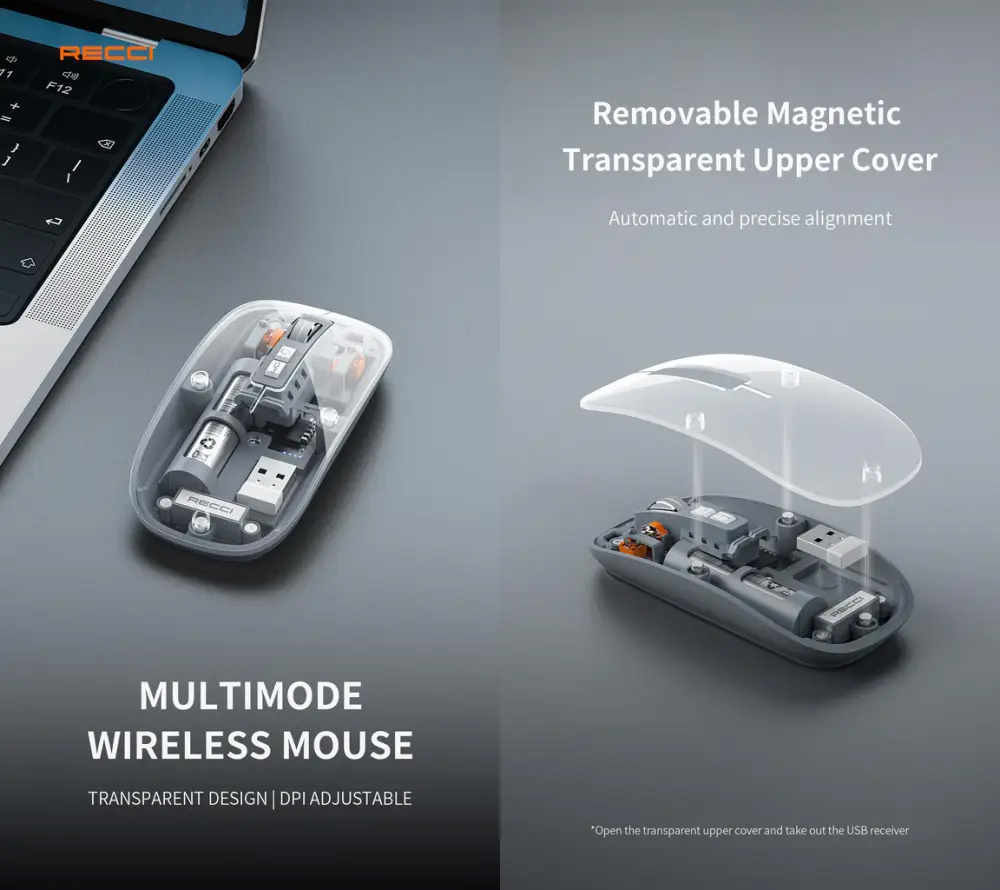 Recci RCS-M01 Space Capsule Transparent Wireless Mouse