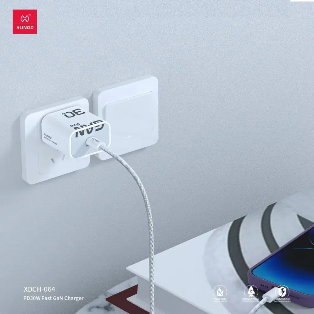 XUNDD 30W GaN Pro Charger with USB-C to C cable