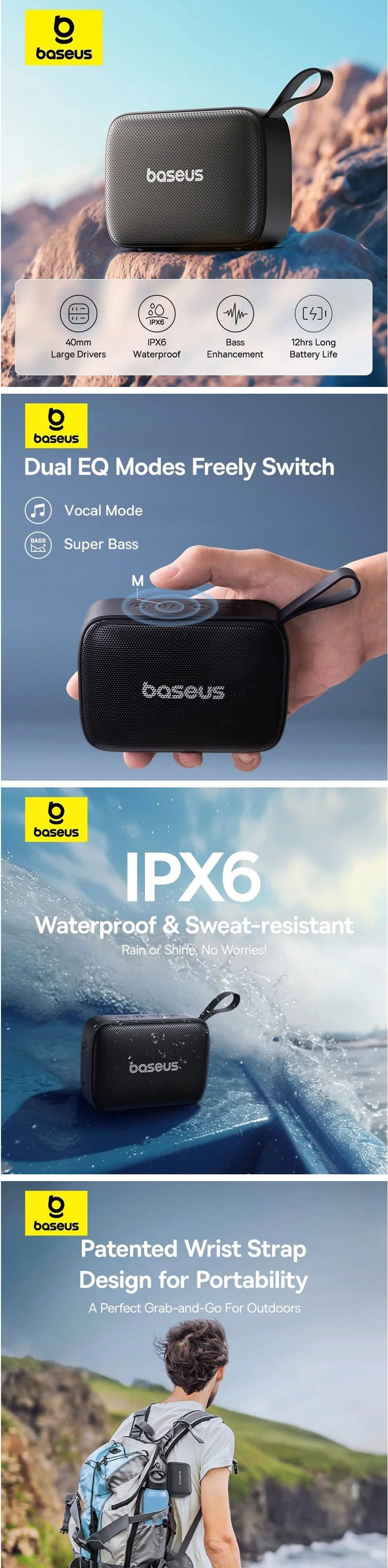 Baseus Aequr 30 Mini Portable Wireless Speaker