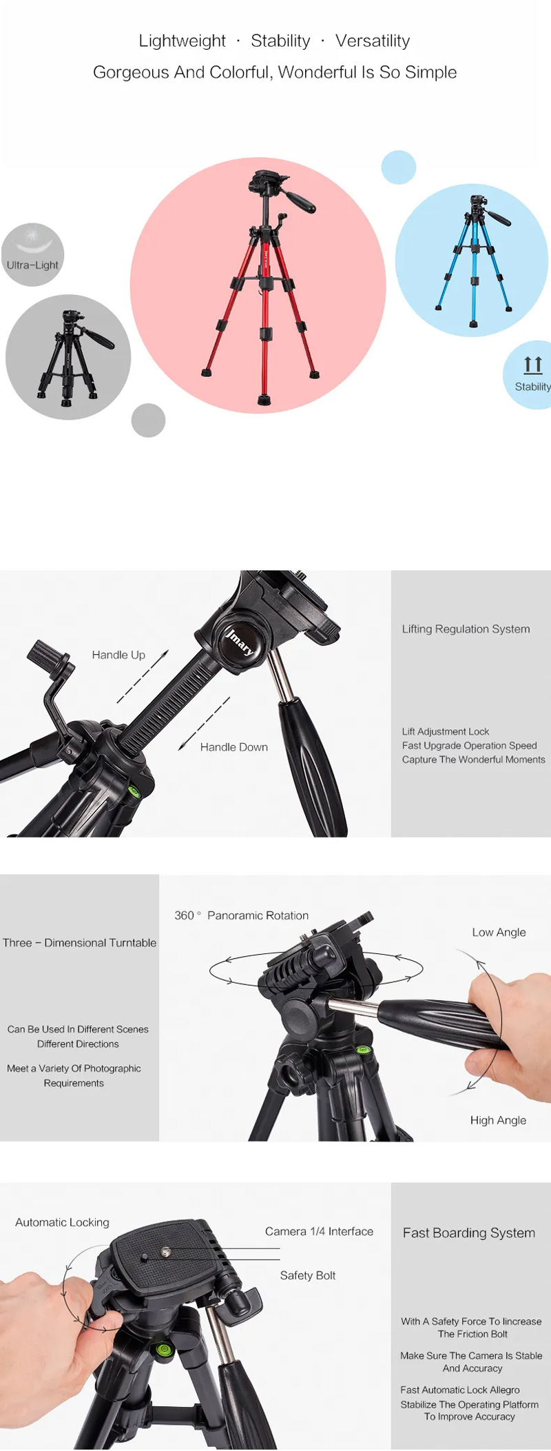 Jmary 2203 Professional Aluminium Alloy Tripod Stand