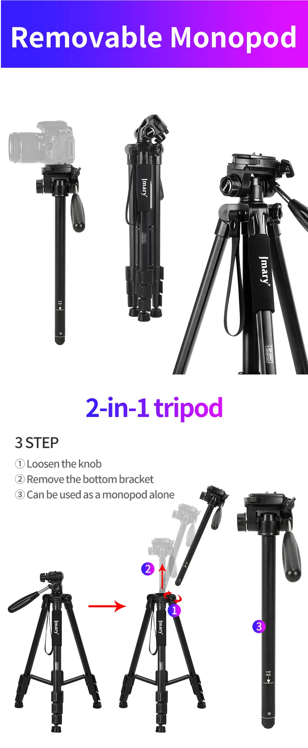 Jmary 2254 Professional Aluminium Alloy Tripod Stand