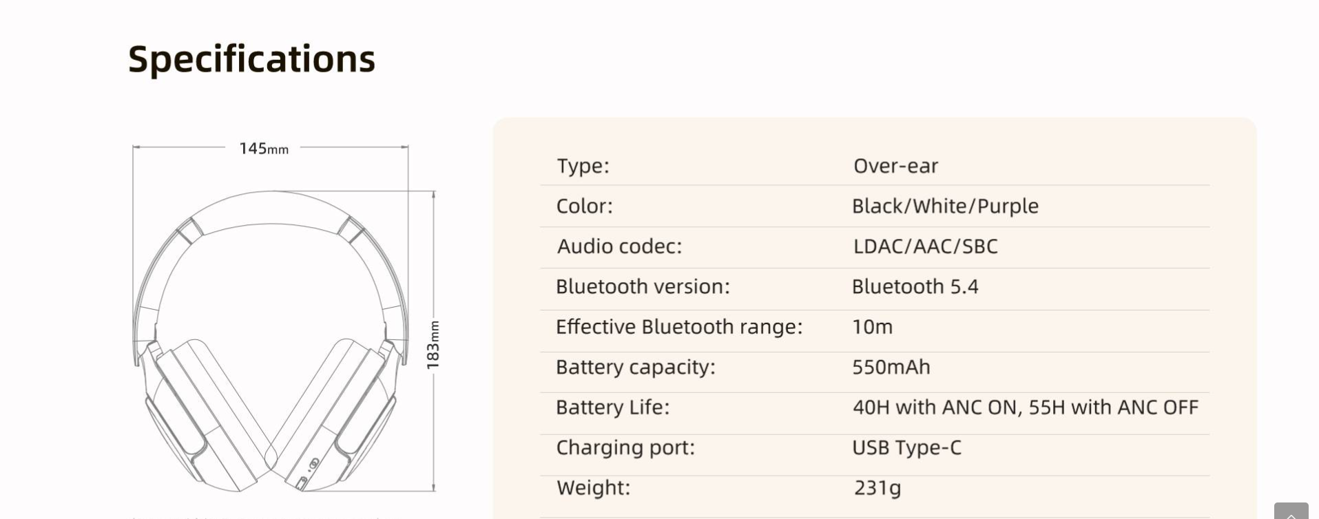 QCY H3 Pro Hi Res LDAC ANC Over Head Headphones 6