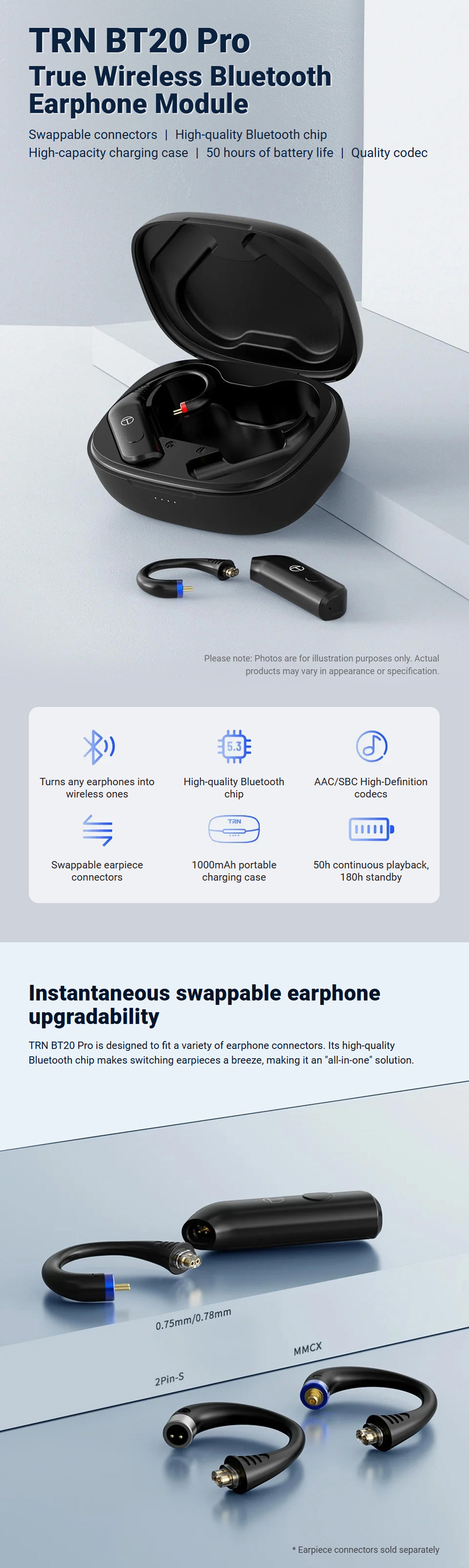 TRN BT20 Pro True Wireless Bluetooth Earphone Module (2PIN 0.78)