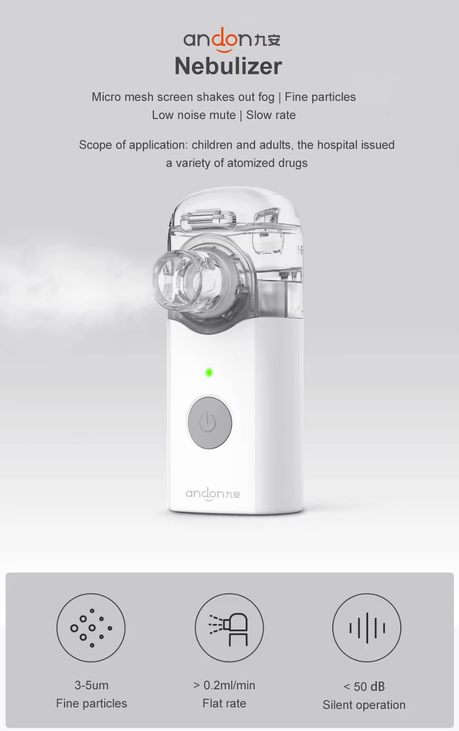 Xiaomi Youpin Andon Portable Micro atomizer Nebulizer Mini Handheld Inhaler Respirator 10