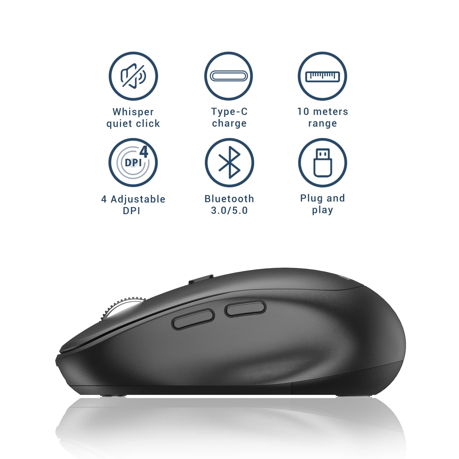 iClever MD165 Dual Mode Bluetooth Mouse 4