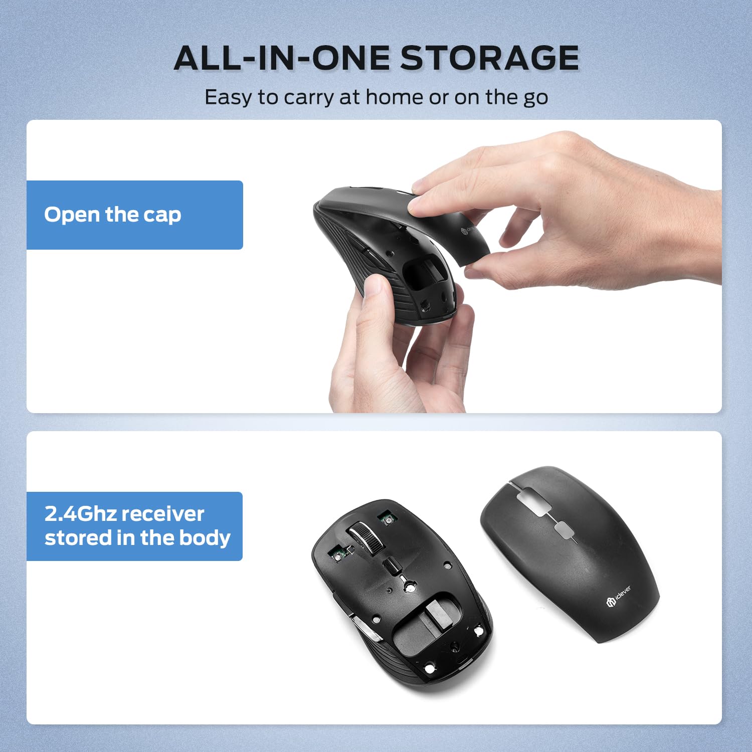 iClever MD179 Dual Mode Bluetooth Mouse 7