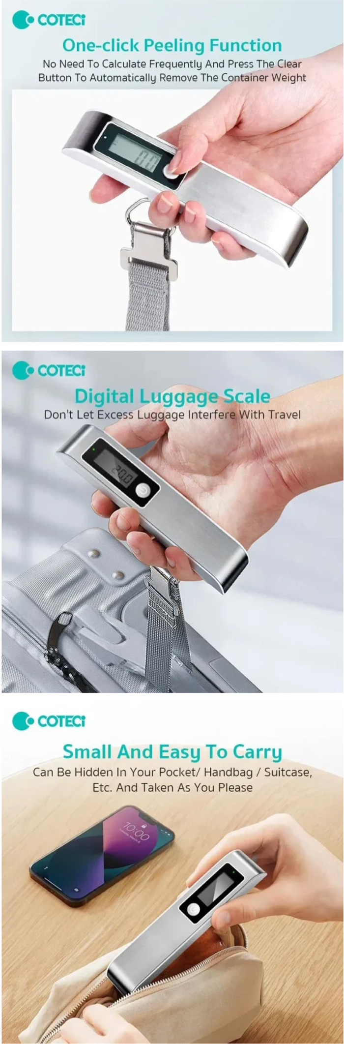 СОТЕСі Portable Digital Luggage Scale 50 KG (TR-010)