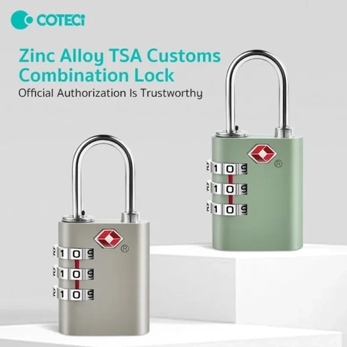 СОТЕСі Zinc Alloy TSA Lock 3 Digit Combination Code Lock TR 001 11