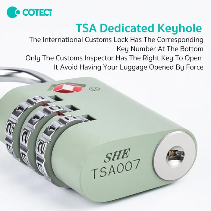 СОТЕСі Zinc Alloy TSA Lock 3 Digit Combination Code Lock (TR-001)