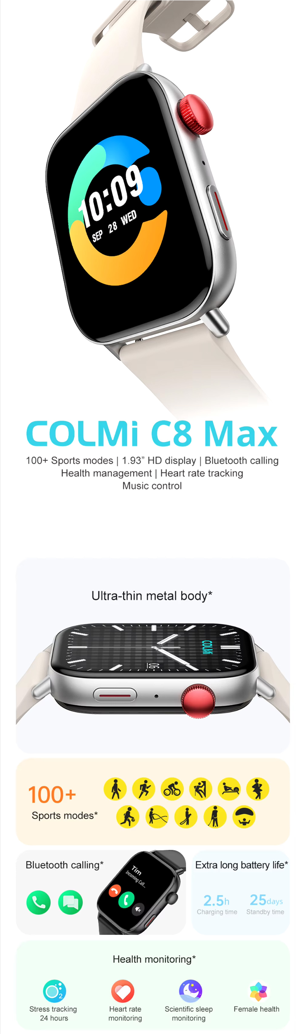 COLMI C8 Max Bluetooth Calling Smart Watch