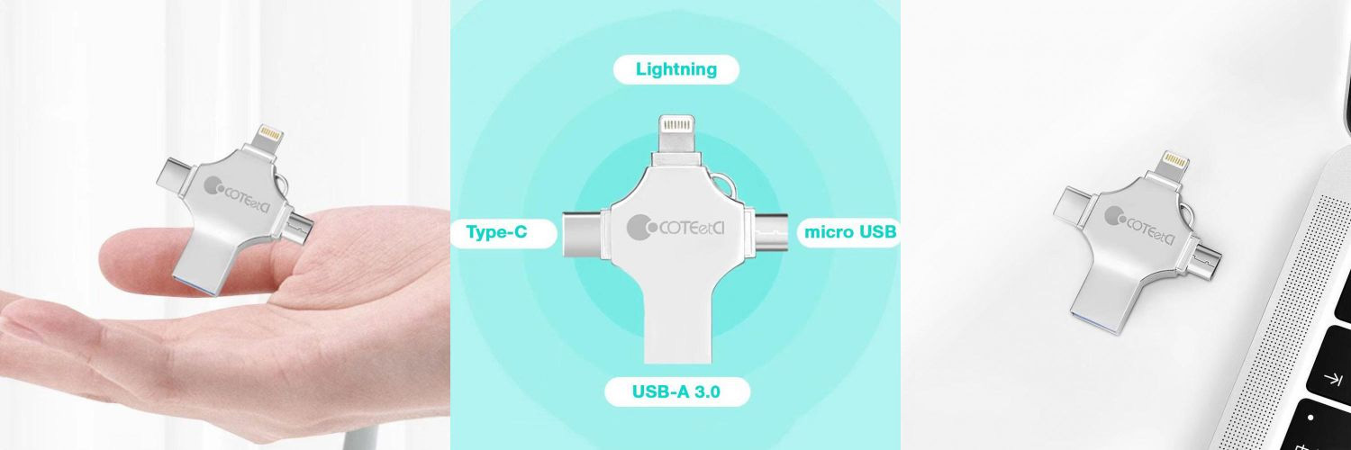 COTECi 4 in 1 Zinc Alloy iUSB USB Flash Drive 6