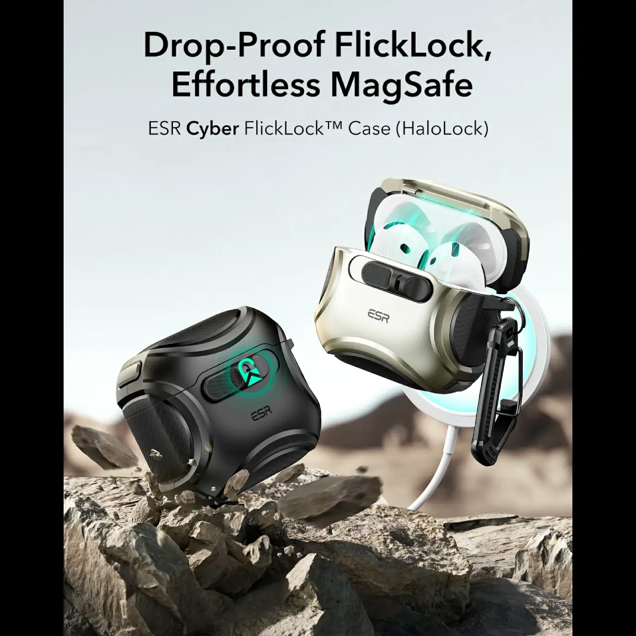 ESR Apple AirPods 4 Cyber FlickLock Case (HaloLock)