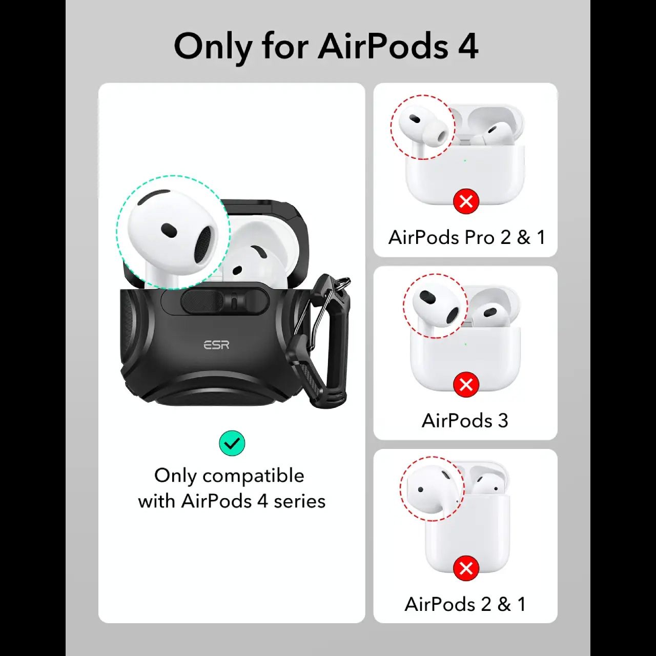 ESR Apple AirPods 4 Cyber FlickLock Case (HaloLock)