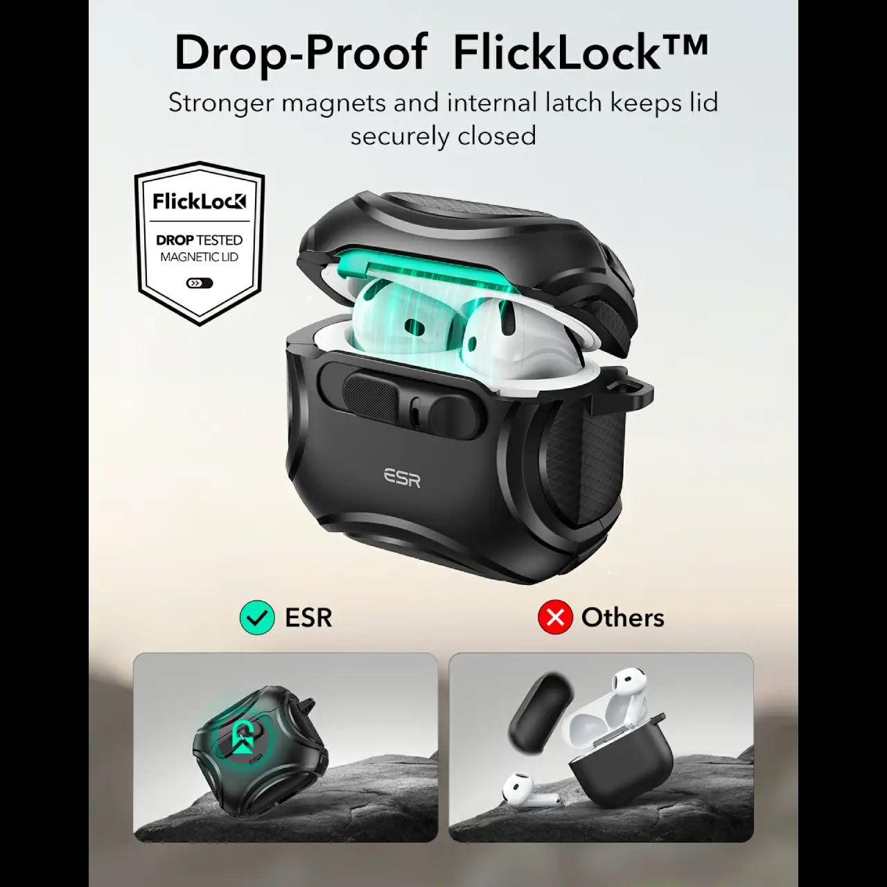 ESR Apple AirPods 4 Cyber FlickLock Case HaloLock 5