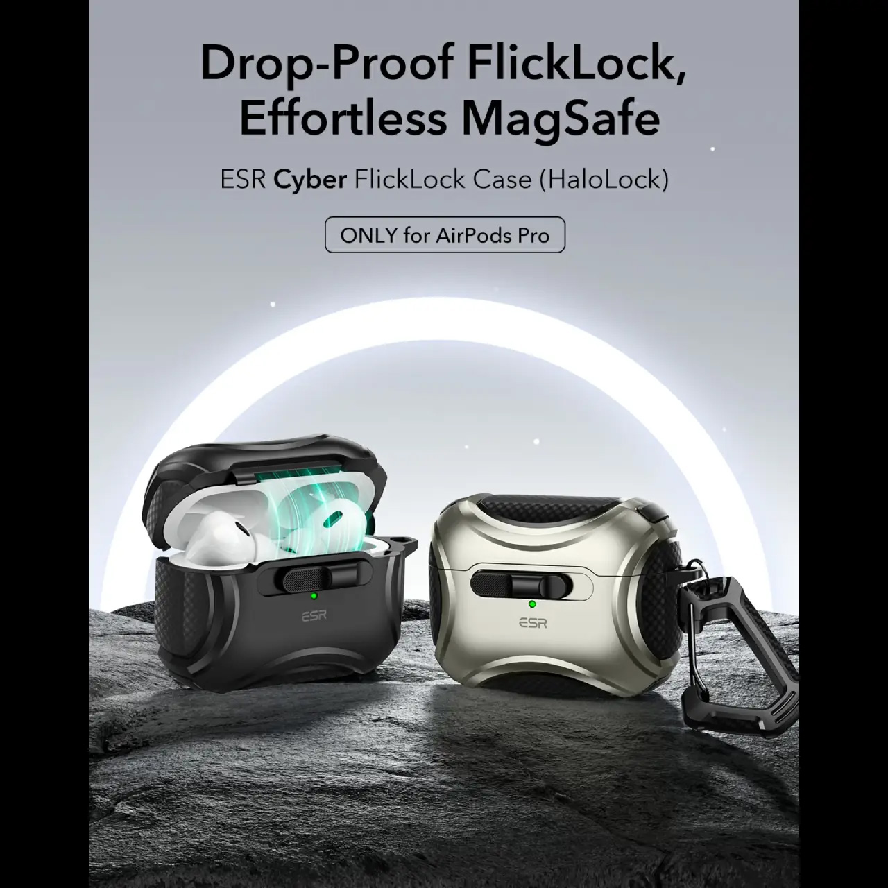 ESR Apple AirPods Pro - AirPods Pro 2 Cyber FlickLock Case (HaloLock