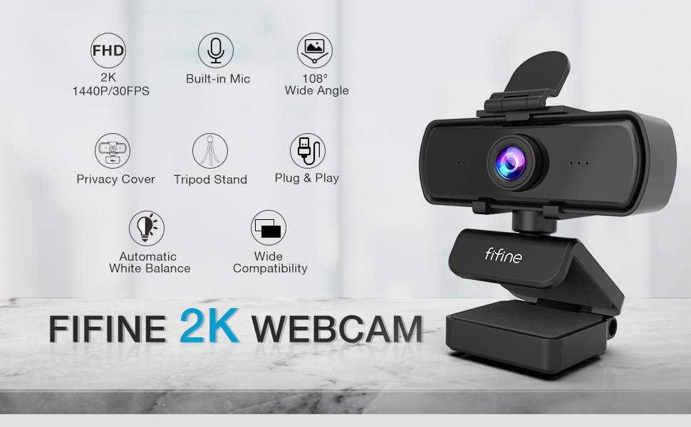 FIFINE K420 2K Computer Webcam 2