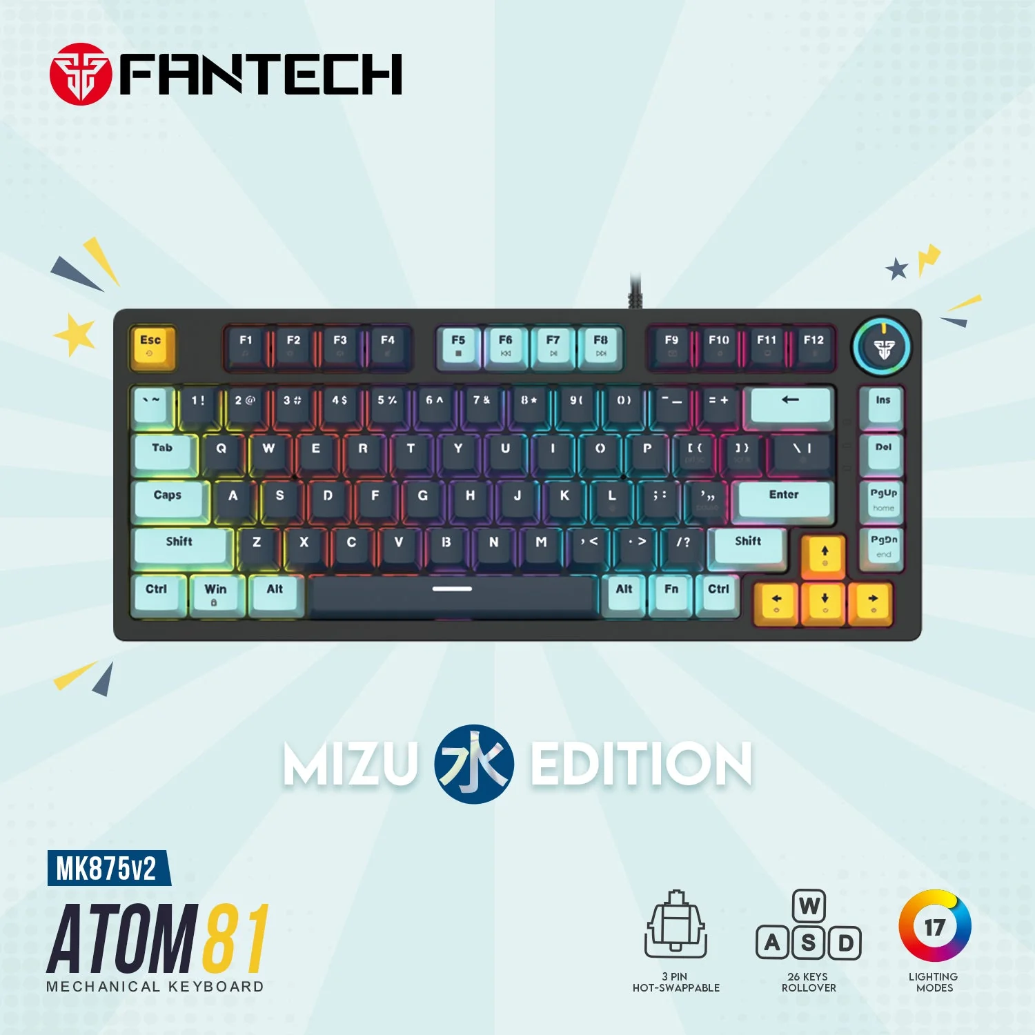 Fantech MK875V2 ATOM 81 RGB Mechanical Gaming Keyboard 3