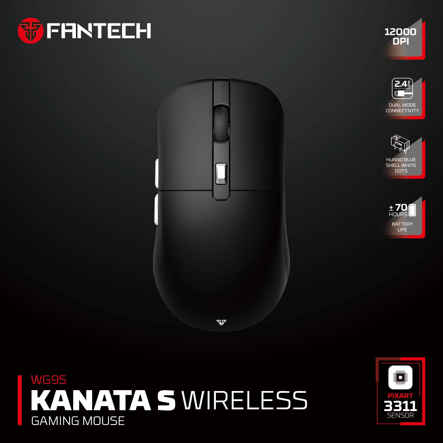 Fantech WG9S KANATA S Dual Mode Wireless Gaming Mouse 5