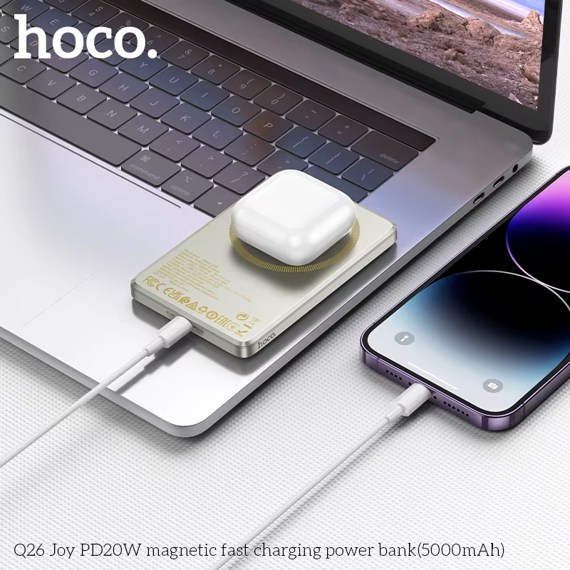 HOCO Q26 5000mAh 20W PD Magnetic Wireless Power Bank 4