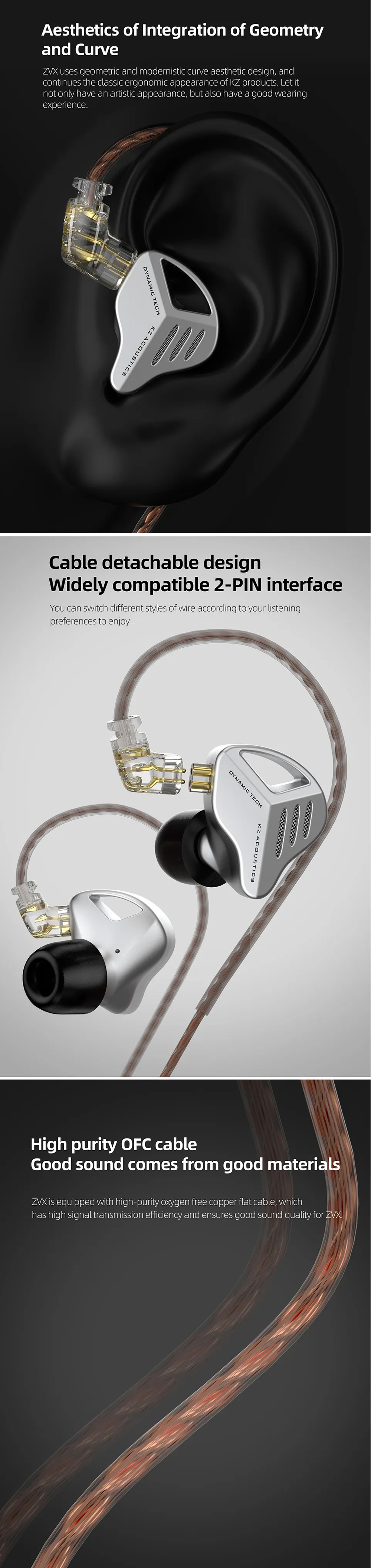 KZ ZVX Single Dynamic Driver In-Ear Monitor