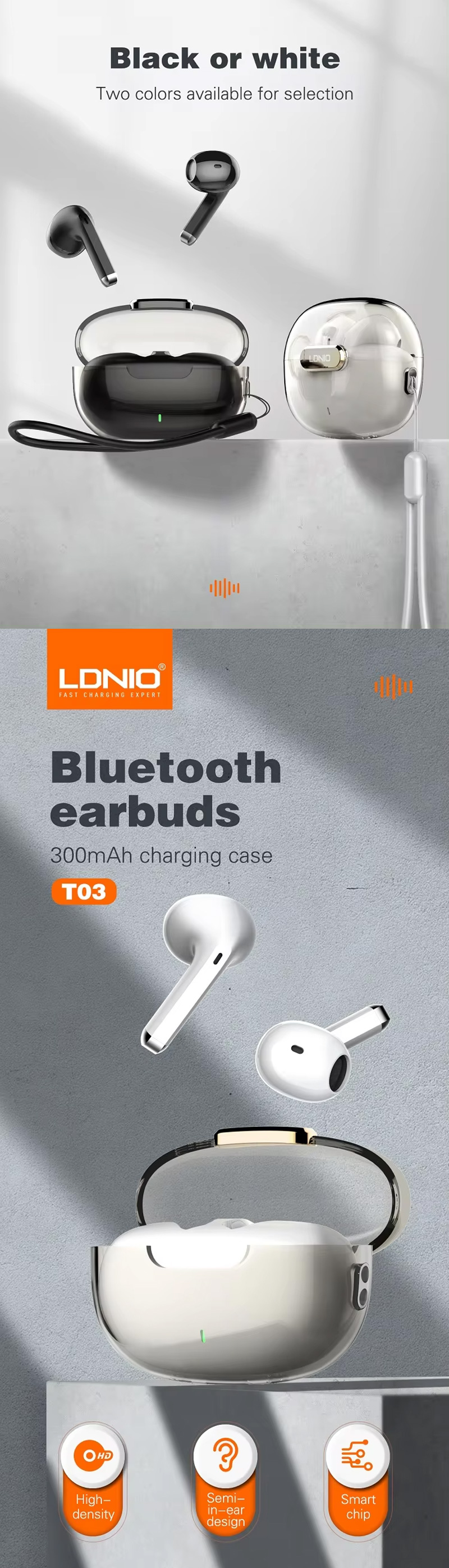 LDNIO T03 Half In-Ear True Wireless Earbuds