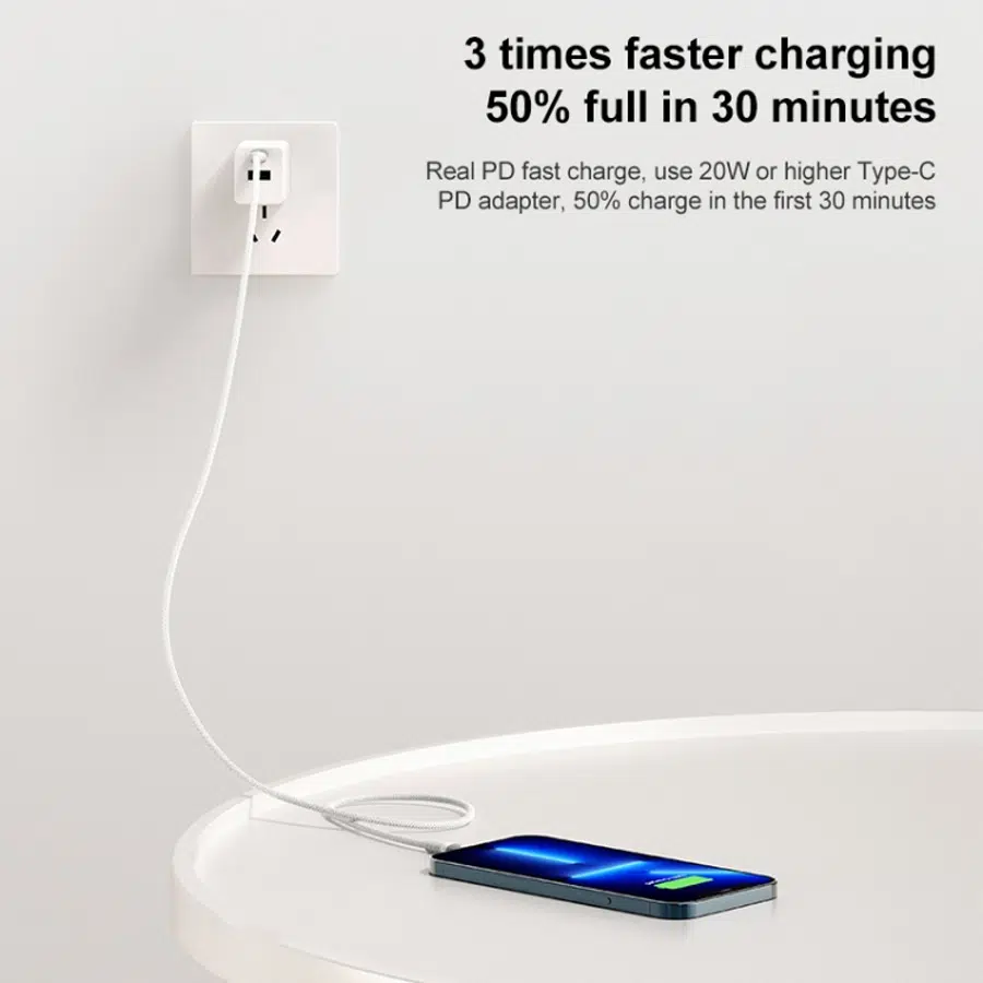 MOMAX DL51D Elite USB-C to Lightning Braided Cable 20W 1.2m