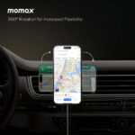 MOMAX Q2.Mag 15W Magnetic Wireless Charging Car Mount 6