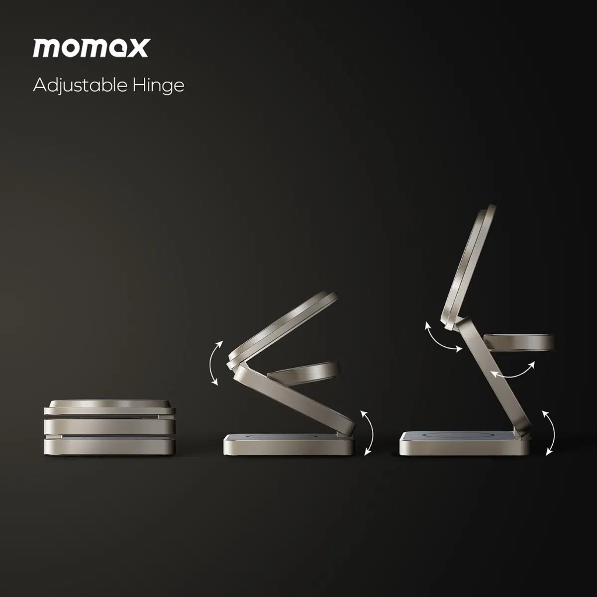 MOMAX Q2.Mag Go Qi2 3-in-1 Magnetic Wireless Charging Stand - UD31L