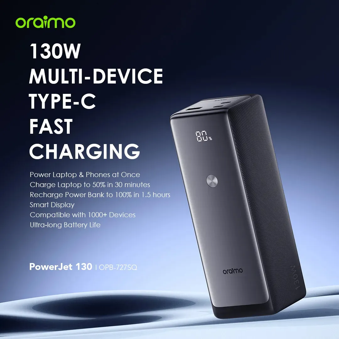 Oraimo PowerJet 130 27600mAh 130W Power Bank ( OPB-727SQ)