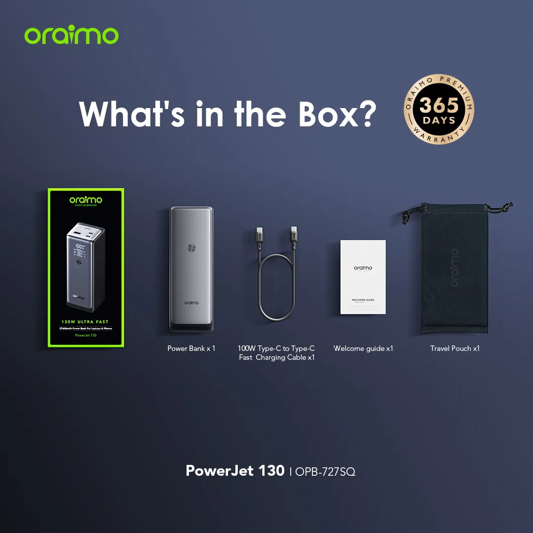 Oraimo PowerJet 130 27600mAh 130W Power Bank 18