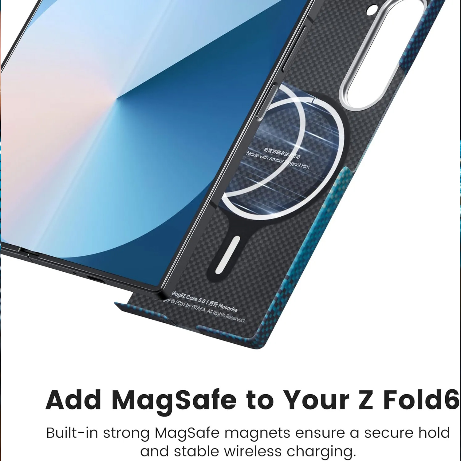 PITAKA Galaxy Z Fold 6 MagEZ Case 5 Tactile Woven Case-Moonrise 1500D