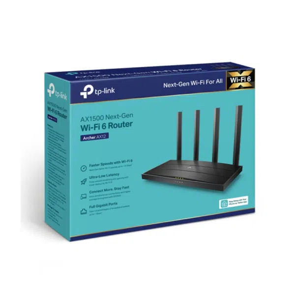 TP-Link Archer AX12 AX1500 Dual-Band Gigabit Wi-Fi 6 Router - Image 4