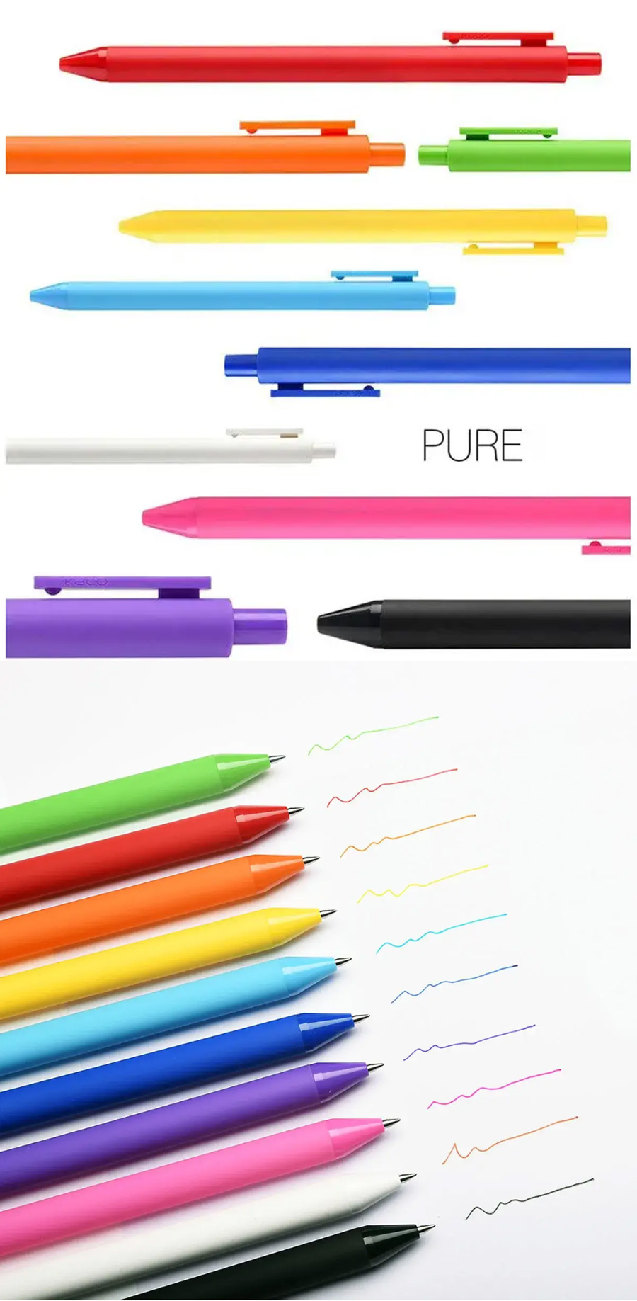 Xiaomi Kaco K1015 Geen Pure Plastic Gel Ink Pen Set 10pcs