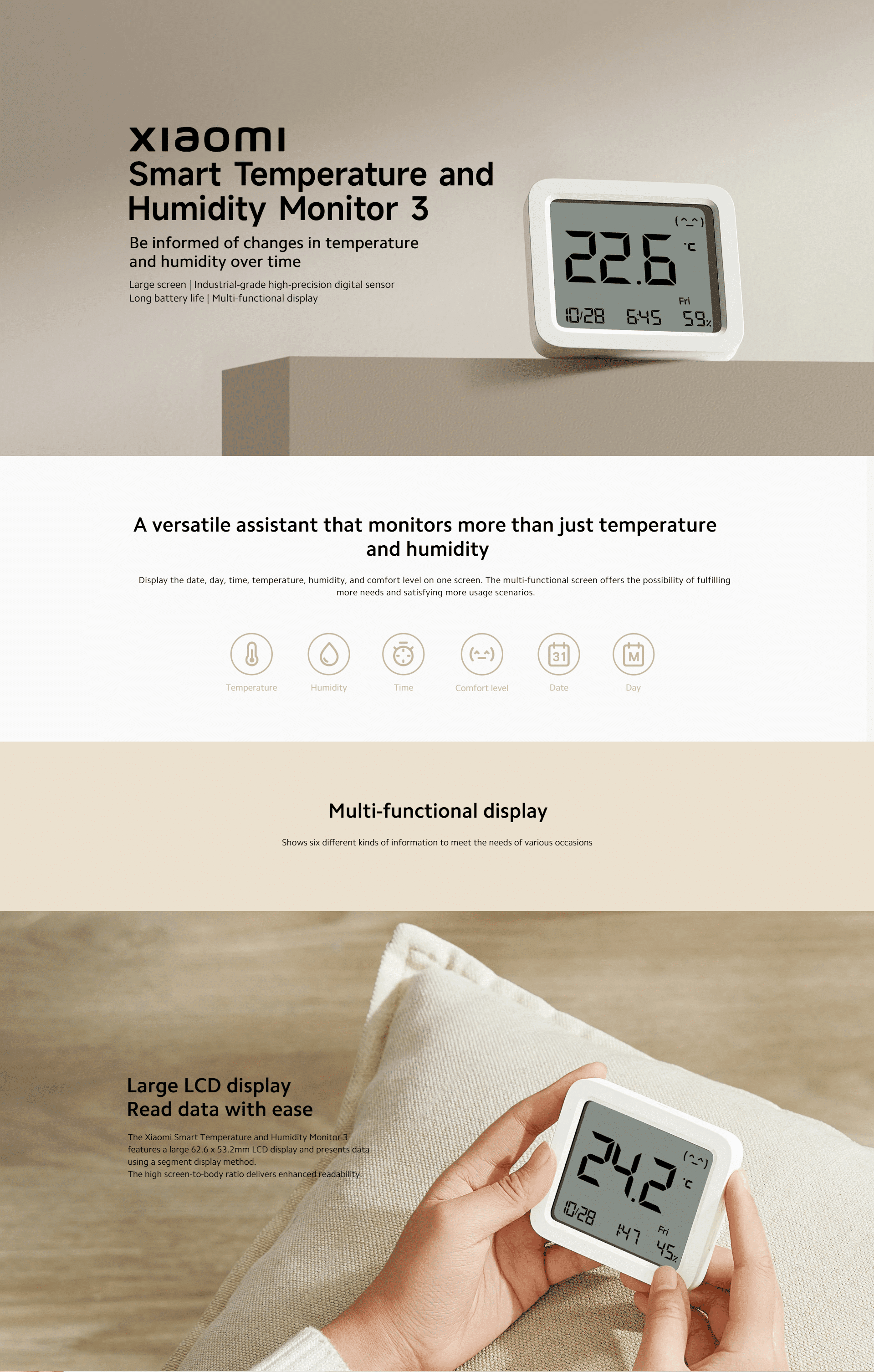 Xiaomi Smart Temperature and Humidity Monitor 3 2