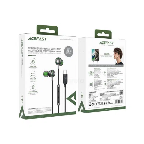 ACEFAST L5 USB-C In-Ear Wired Earphones with Mic - Image 3