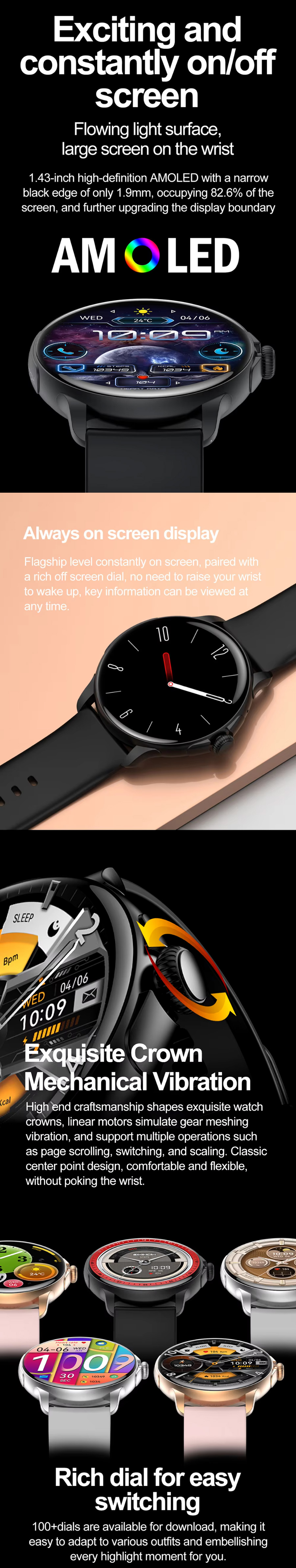 COLMI V72 AMOLED Bluetooth Calling Smart Watch