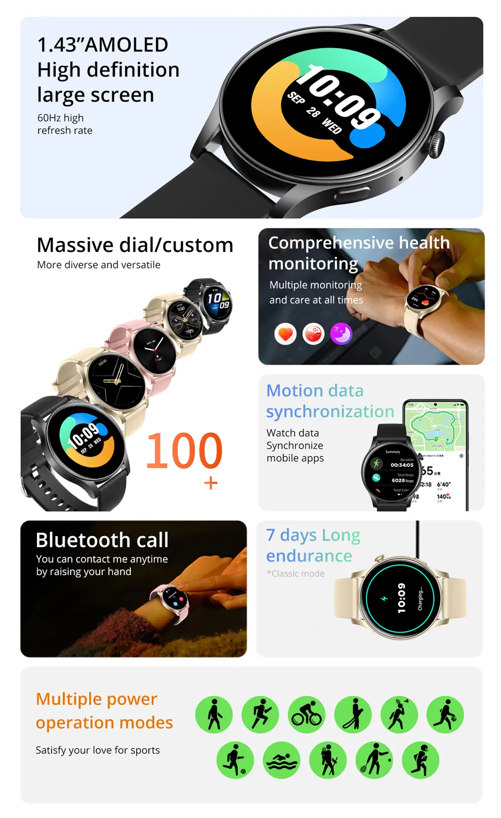 Colmi V73 AMOLED Bluetooth Calling Smart Watch 11