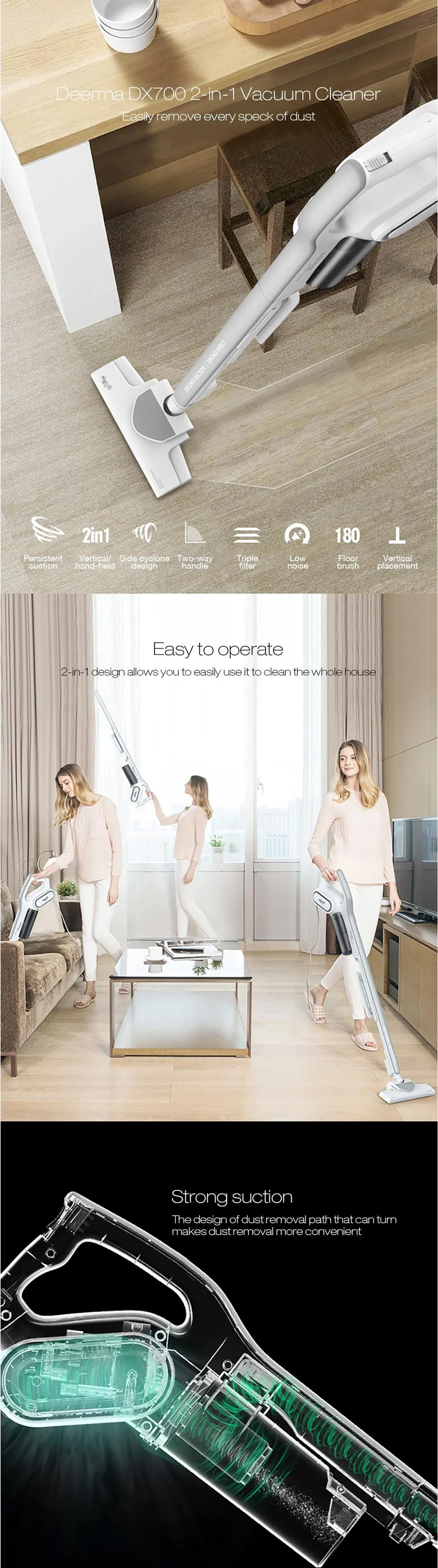 Deerma DX700 Ultra Quiet Vacuum Cleaner