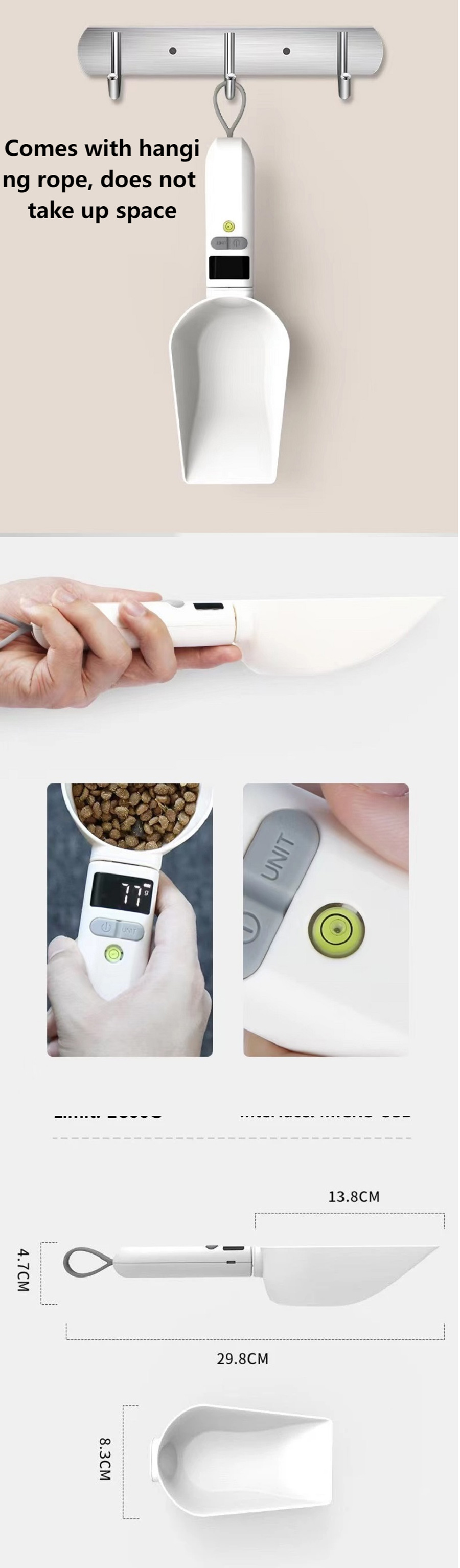 Digital Electronic Scale Measuring Spoon 800g 0.1g Weighing Tool