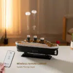 Jellyfish Ship Shape Ultrasonic Air Humidifier Aroma Essential Diffuser Remote Control with Colorful Lighting - Image 3