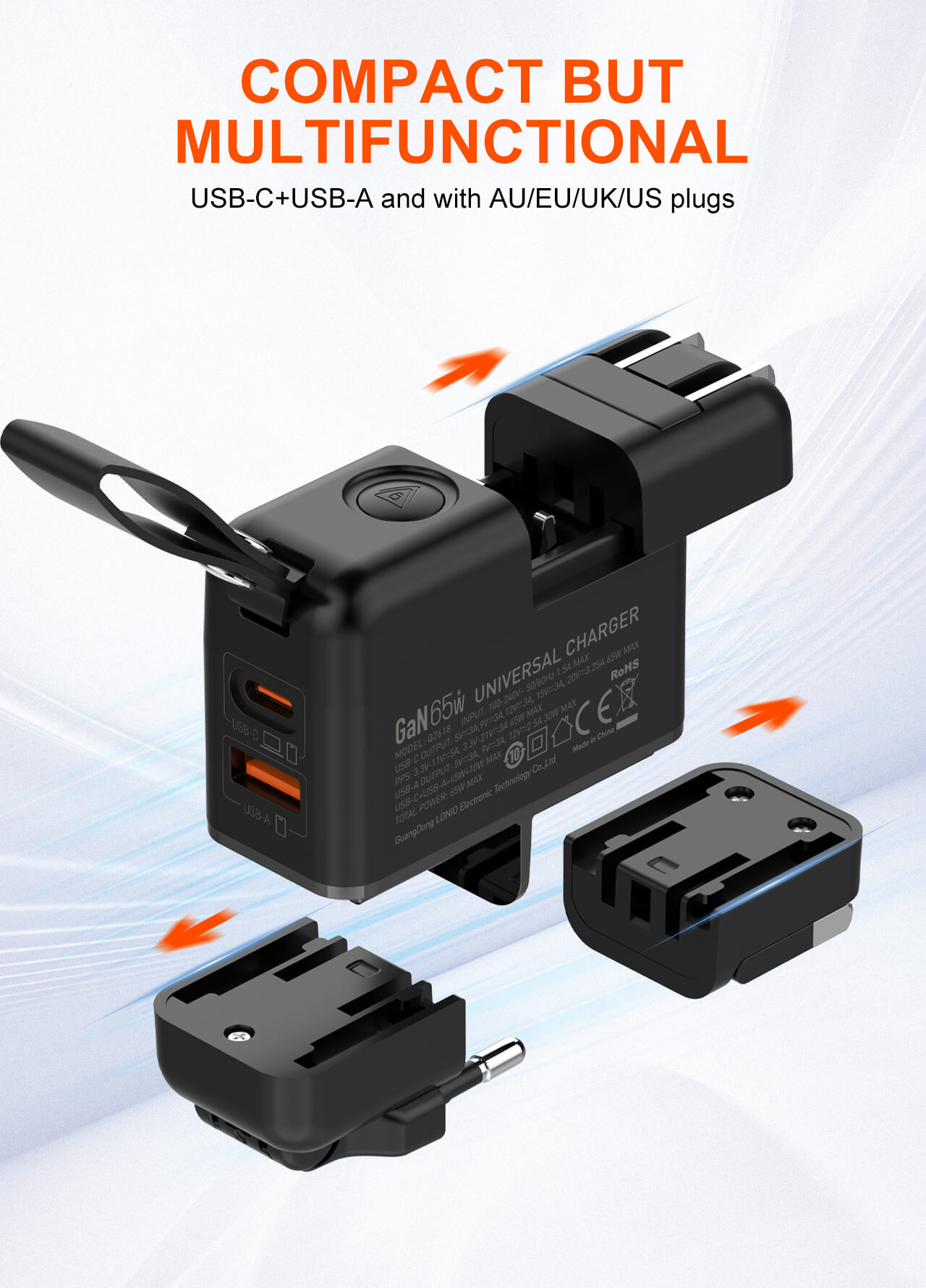 LDNIO Q2618 GaN 65W Universal Travel Fast Charger 7