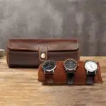 Leather Watch Case Portable Watch Display for Men
