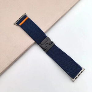 Luxury Elastic Fabric Nylon Loop Watch Strap for iWatch 45 46 49mm 4