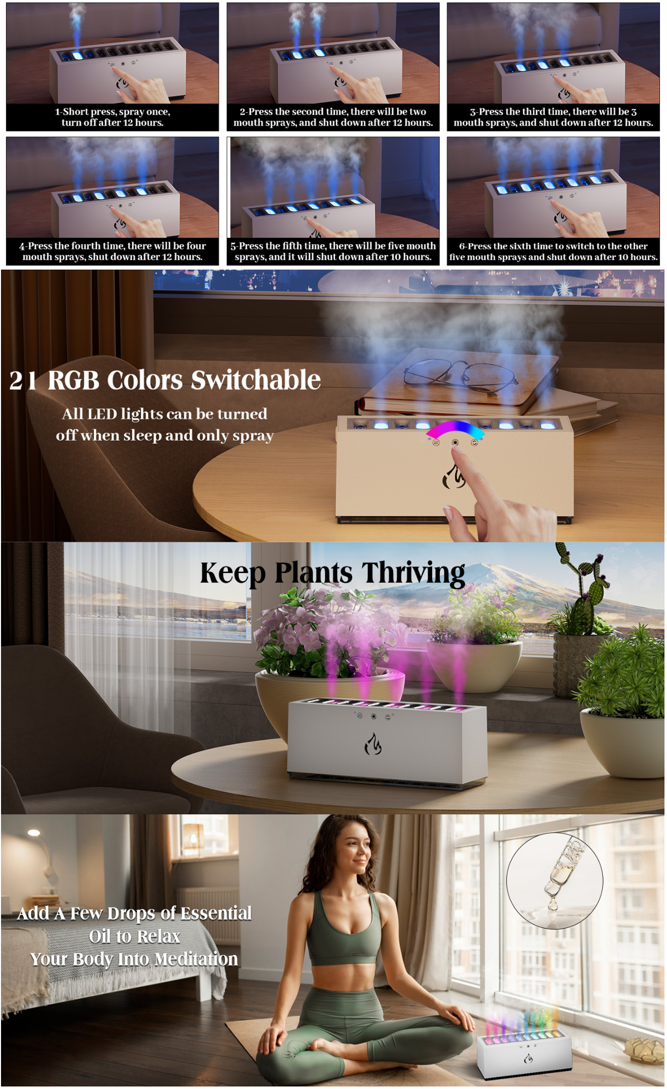 Pickup Dynamic Humidifier Desktop Music Flame Air Diffuser