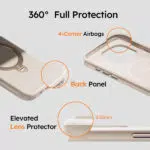 TORRAS iPhone 16 Pro Max Ostand 360 Spin Fusion MagSafe Case
