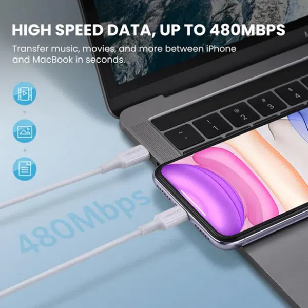 UGREEN 60751 MFI USB-C to Lightning Charging Cable - Image 4