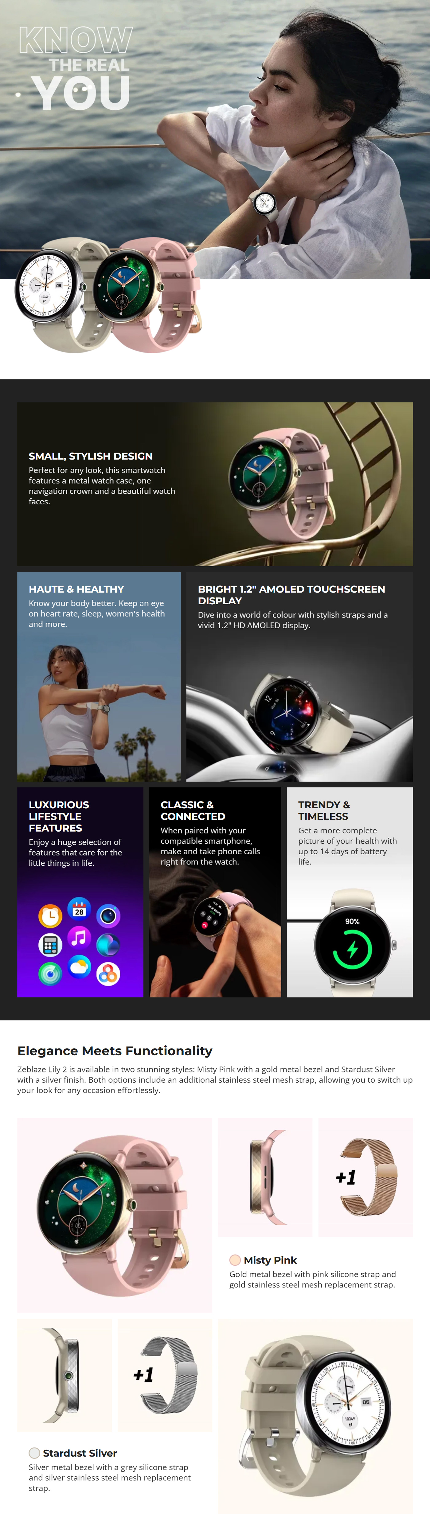 Zeblaze LILY 2 AMOLED Calling Smart Watch 6